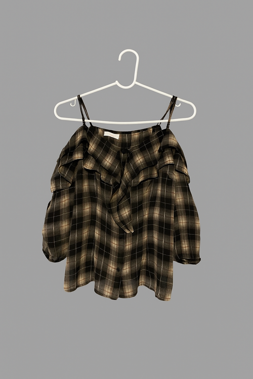Blusa con estampado de cuadros