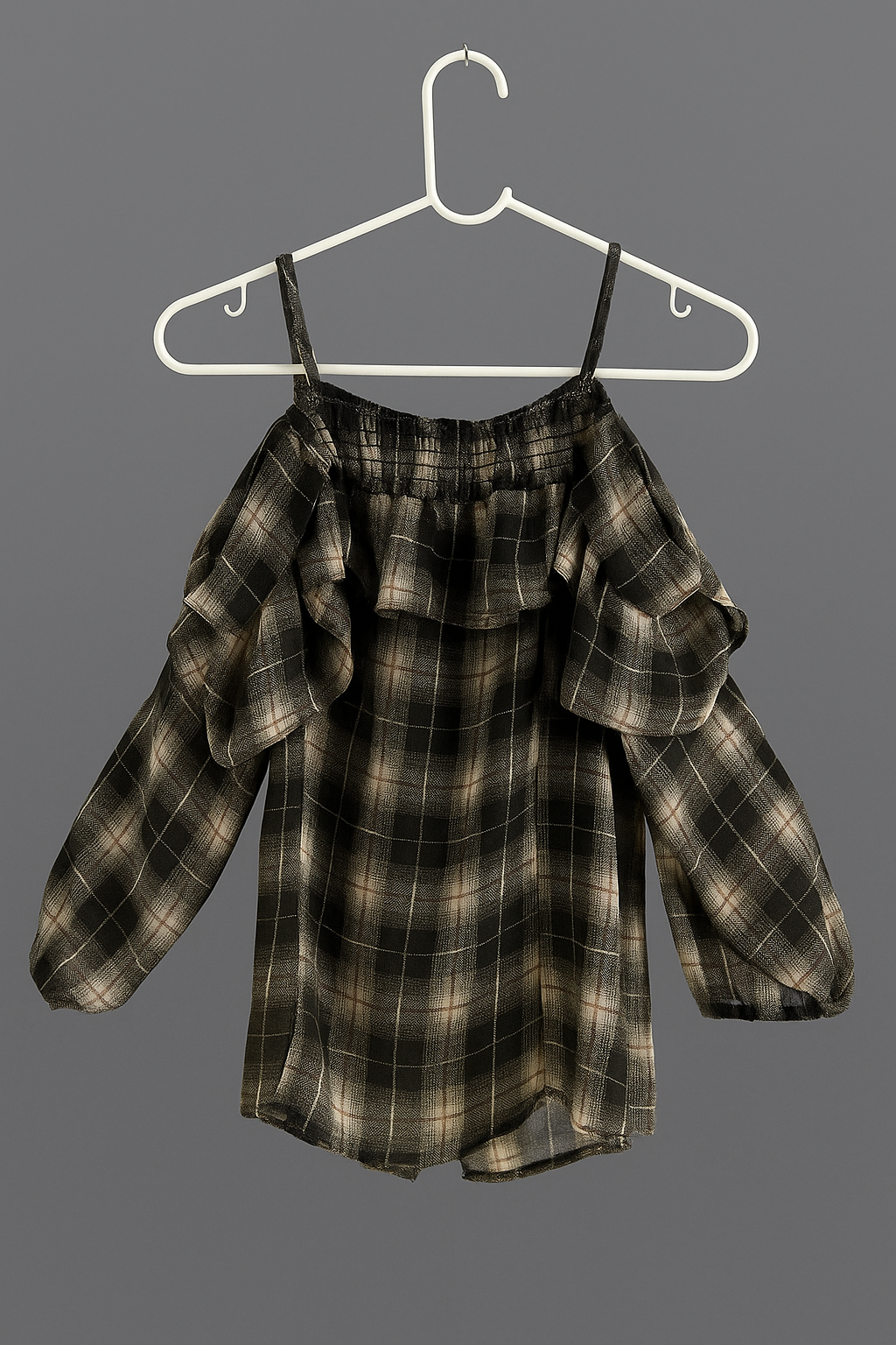 Blusa con estampado de cuadros